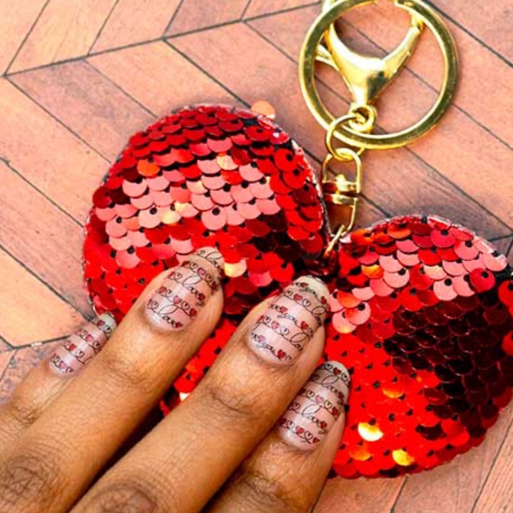 *Retired* Color Street: Love Notes | Valentine’s Day Hearts Red Black Clear